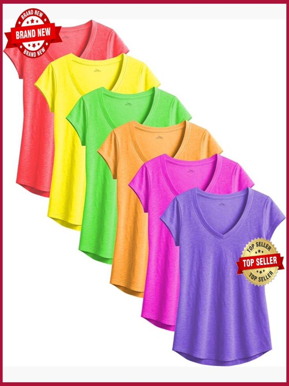 Semi Sheer Slub Burnout Tee | V-Neck Short Sleeve Multi Pack Workout Shirts